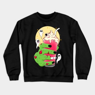 Zombie Halloween Drink Crewneck Sweatshirt